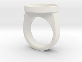 Custom ring 76 US 10 v2 in White Natural Versatile Plastic