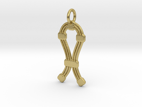 Ancient Egyptian Sa “Protection” Amulet, version 2 in Natural Brass