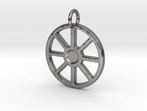 Urnfield Wagon Wheel in Fine Detail Polished Silver