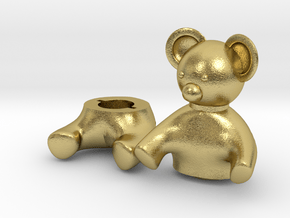 Small Teddy bear Box in Natural Brass