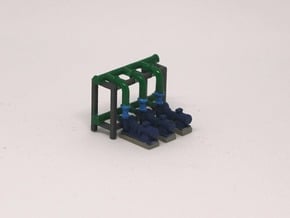 N Scale Pump Section 3 Pumps in Smooth Fine Detail Plastic