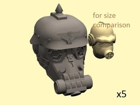 28mm Steampunk half-ogre heads in Smoothest Fine Detail Plastic