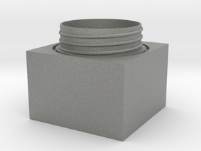 Cubic jar - bottom in Gray PA12