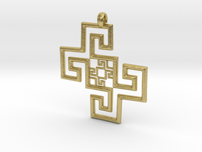 Aztc pendant in Natural Brass