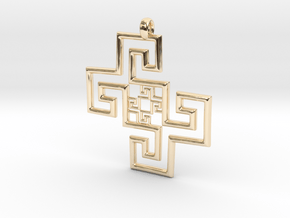 Aztc pendant in 14k Gold Plated Brass