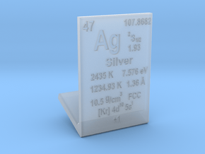 Silver Element Stand in Smooth Fine Detail Plastic