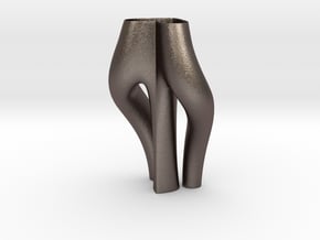 Vase 739MGT in Polished Bronzed-Silver Steel