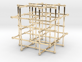 4-regular grid subgraph in 14k Gold Plated Brass