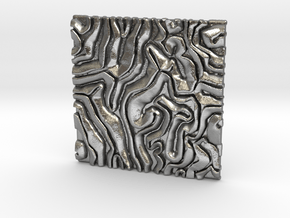 Coral pattern Seamless Decorative miniature  tiles in Natural Silver