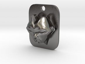 Personalised Man's Face Caricature Keyfob (002) in Polished Nickel Steel