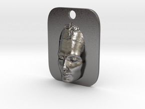 Nefertiti Face Keyfob in Polished Nickel Steel