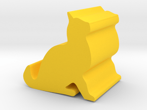 The cat smartphone holder in Yellow Processed Versatile Plastic: Small
