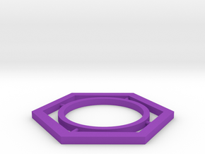 hexagon in Purple Processed Versatile Plastic: Medium