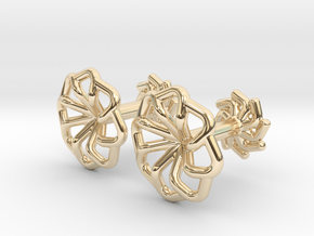Wire Star Cufflinks in 14k Gold Plated Brass