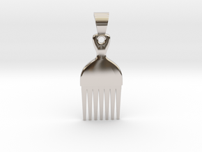 Afro comb [pendant] in Platinum