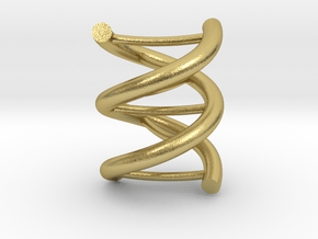 Nuclear DNA pendant necklace in Natural Brass