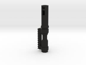 Airsoft Flash Hider With Picatinny (14mm negative) in Black Natural Versatile Plastic