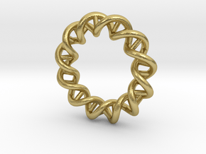 Mithocondria DNA pendant necklace in Natural Brass