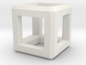 Cube Pendant in White Natural Versatile Plastic