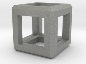 Cube Pendant in Gray PA12