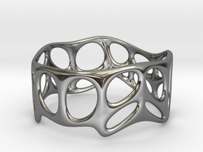 Voronoi Wire Bracelet (001c) in Fine Detail Polished Silver
