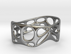 Voronoi Wire Bracelet (001d) in Fine Detail Polished Silver