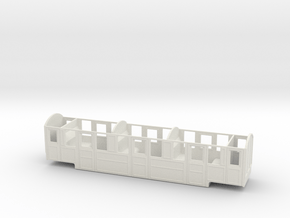 RH&DR Rebuilt Clayton Pullman (no roof) in O9 in White Natural Versatile Plastic