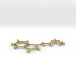DMT molecule pendant in Natural Brass