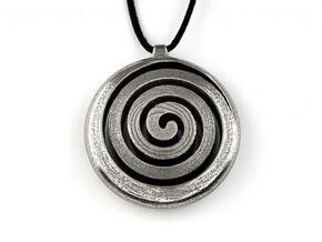 Spiral Pendant in Polished Bronzed Silver Steel