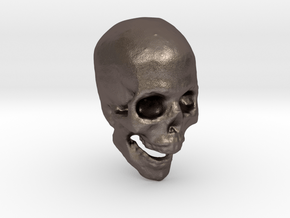 skull hollowed  in Polished Bronzed-Silver Steel