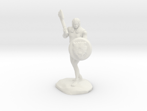 Wandacea, the Barbarian with Sword and Shield in White Premium Versatile Plastic