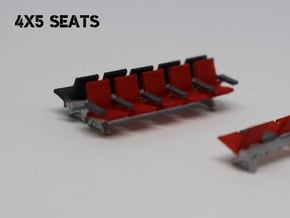 N Scale Waiting Room Seats 4x5 in Gray Fine Detail Plastic
