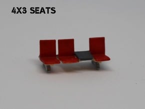 N Scale Waiting Room Seats 4x3 in Smooth Fine Detail Plastic