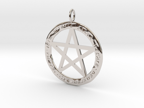 Pentacle pendant - Goddess chant in Platinum