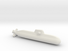 Type 212 submarine, Full Hull, 1/1800 in White Natural Versatile Plastic