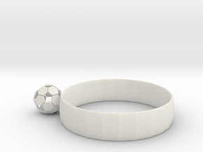 Ring of Soccer in White Natural Versatile Plastic: Medium