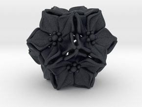 Floral Bead/Charm - Dodecahedron in Black PA12