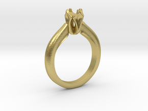 Solitaire Engagement Ring Setting (5 mm) in Natural Brass