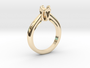 Solitaire Engagement Ring Setting (5 mm) in 14K Yellow Gold