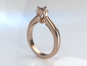Solitaire Engagement Ring Setting (5 mm) in 18k Gold Plated Brass