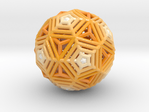 Dodecahedron to Icosahedron Transition in Glossy Full Color Sandstone