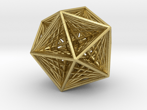Icosahedron collapsing axis in Natural Brass