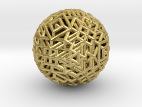 Cube to octahedron transition Version 1  in Natural Brass