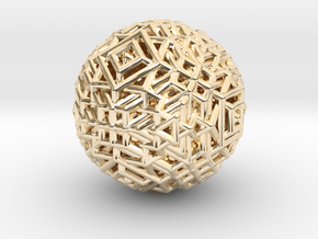 Cube to octahedron transition Version 1  in 14k Gold Plated Brass
