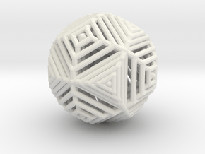 Cube to octahedron transition Version 2 in White Natural Versatile Plastic