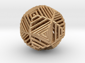 Cube to octahedron transition Version 2 in Natural Bronze