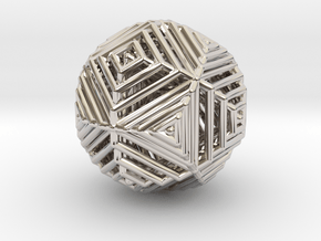 Cube to octahedron transition Version 2 in Rhodium Plated Brass