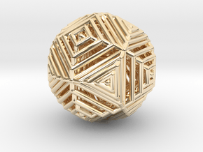 Cube to octahedron transition Version 2 in 14k Gold Plated Brass