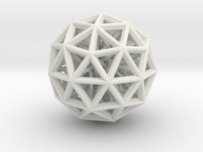 Geometric sphere with connected vertics in White Natural Versatile Plastic