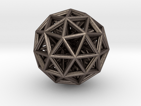 Geometric sphere with connected vertics in Polished Bronzed-Silver Steel